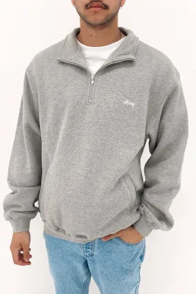 Stock Logo Mock Neck Fleece Grey Marle