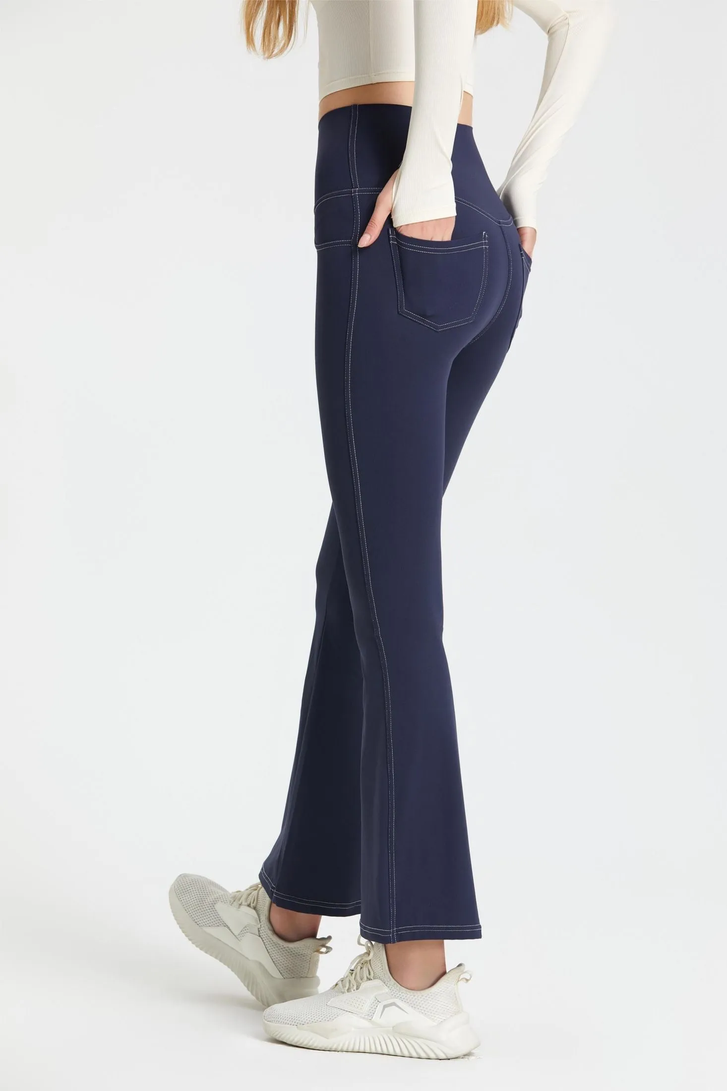 Stretch Denim Flared Leggings