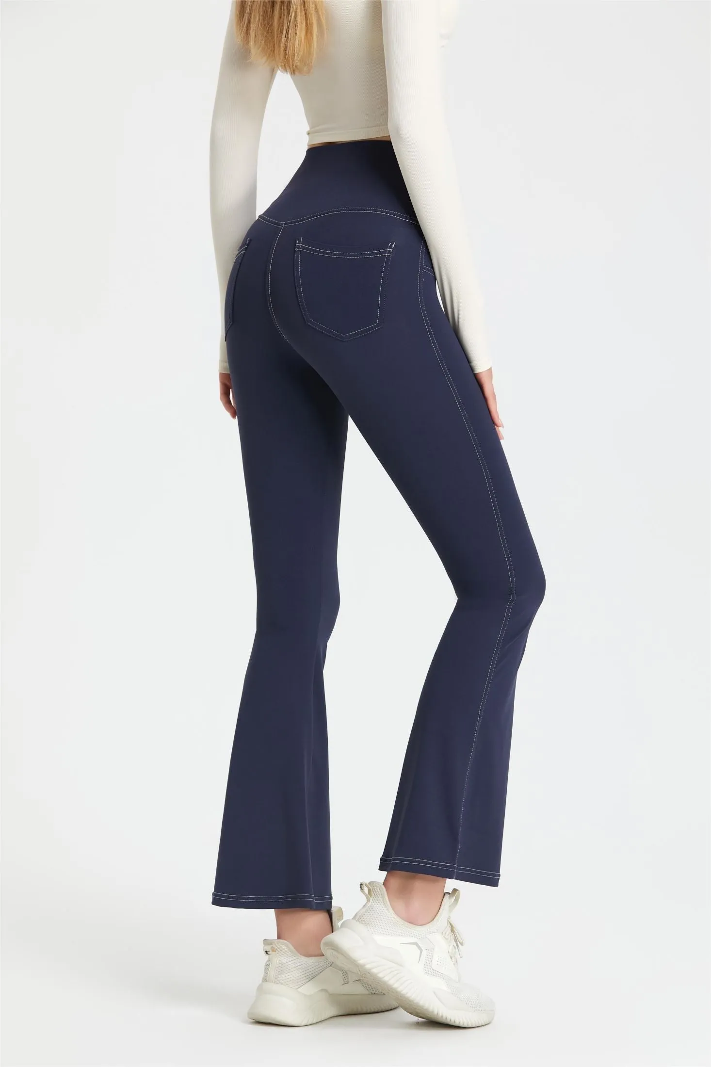 Stretch Denim Flared Leggings