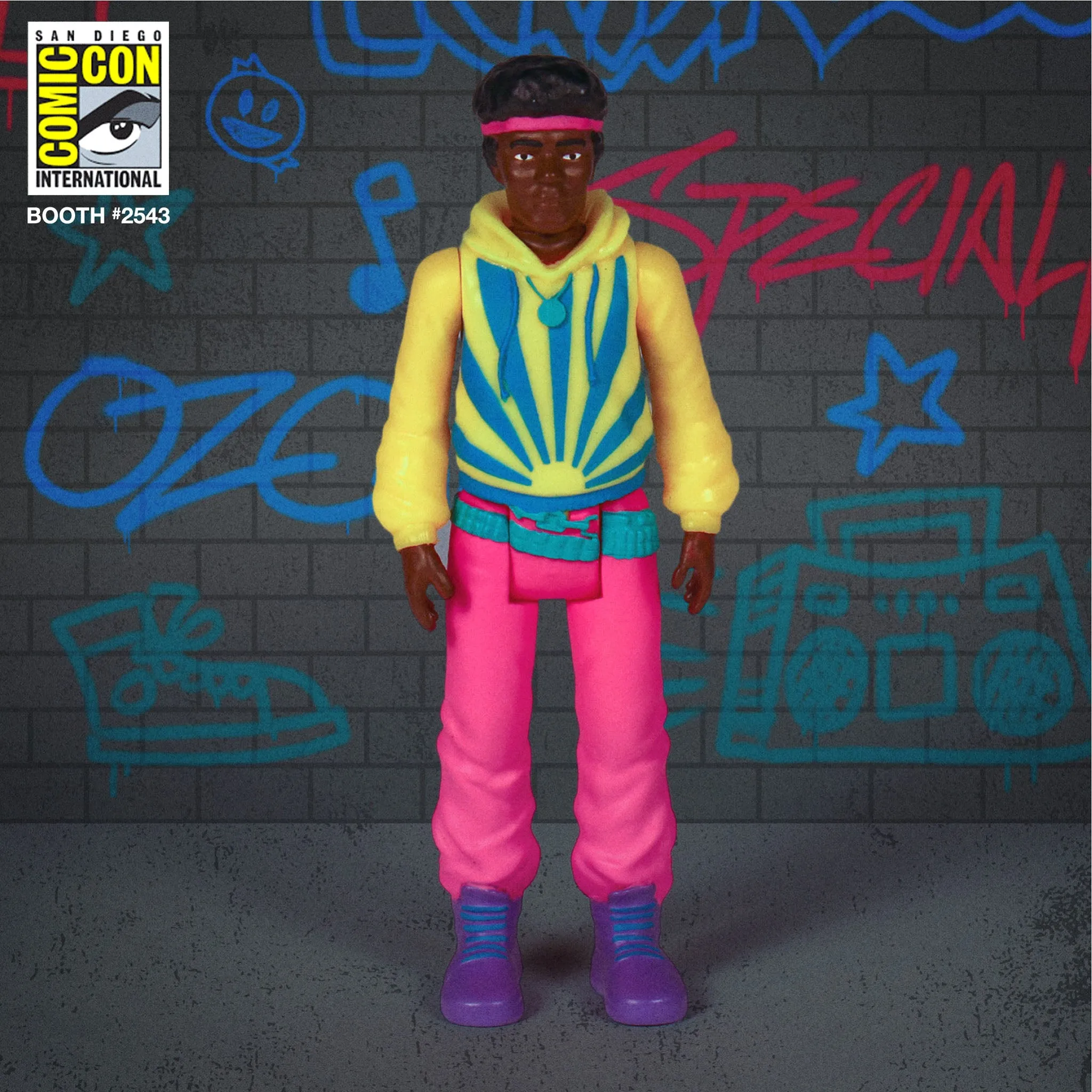 Super7 x Breakin’ ReAction Boombox Figure SDCC Set 3.75” Comic Con Exclusive Retro Toy Action Figures