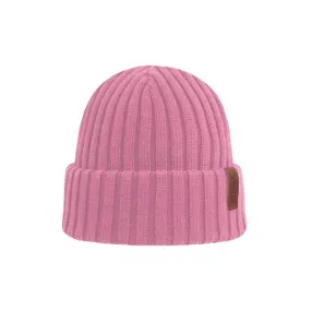 Superyellow Beam Pink Merino Wool Beanie (Unisex)