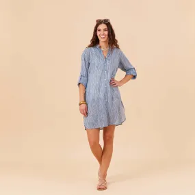 Suri Navy Button Down Beach Tunic