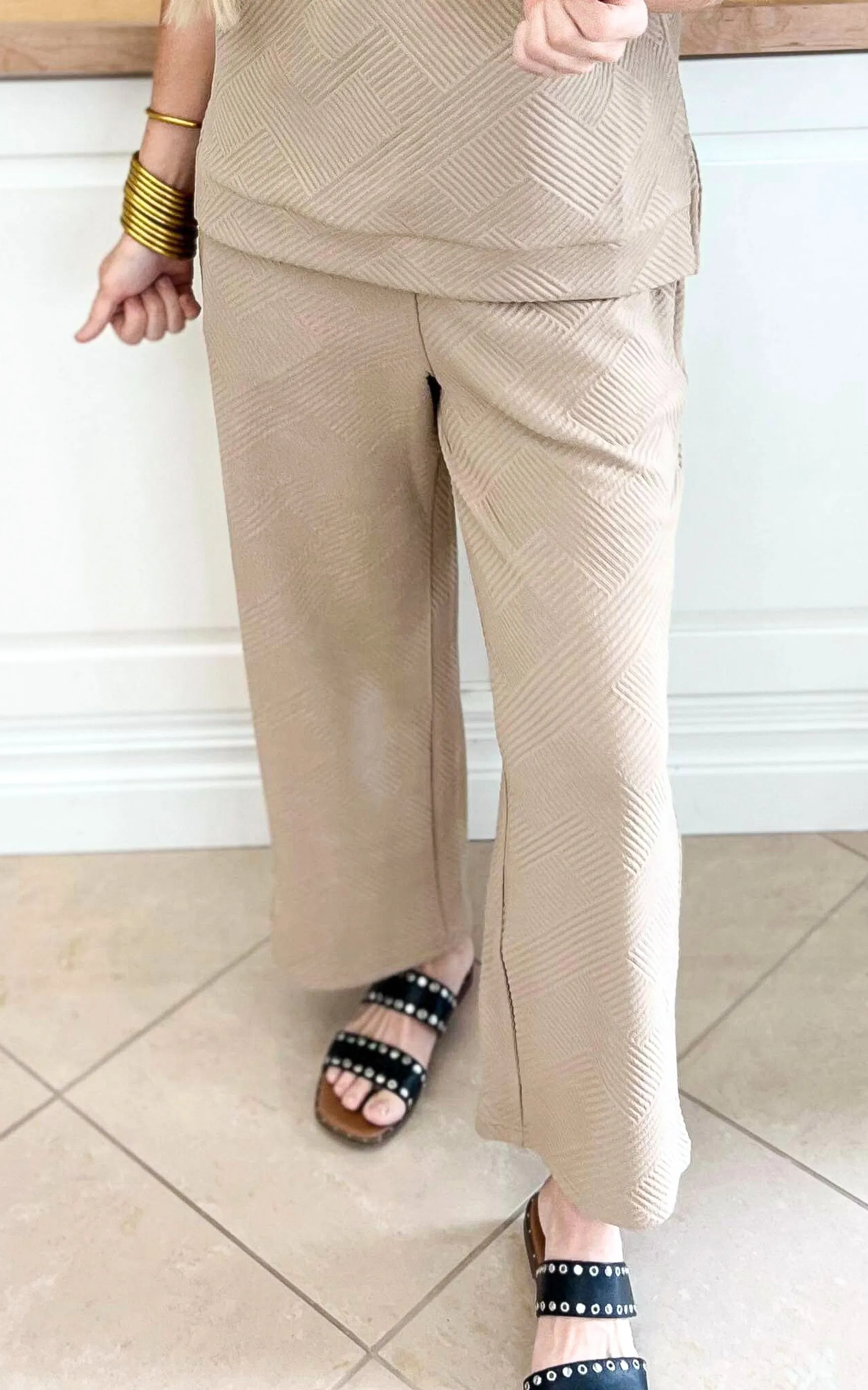 Textured Loose Leg Pants - Final Sale