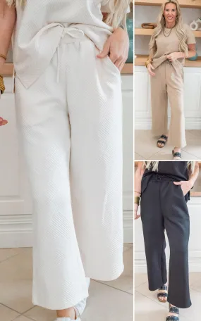 Textured Loose Leg Pants - Final Sale