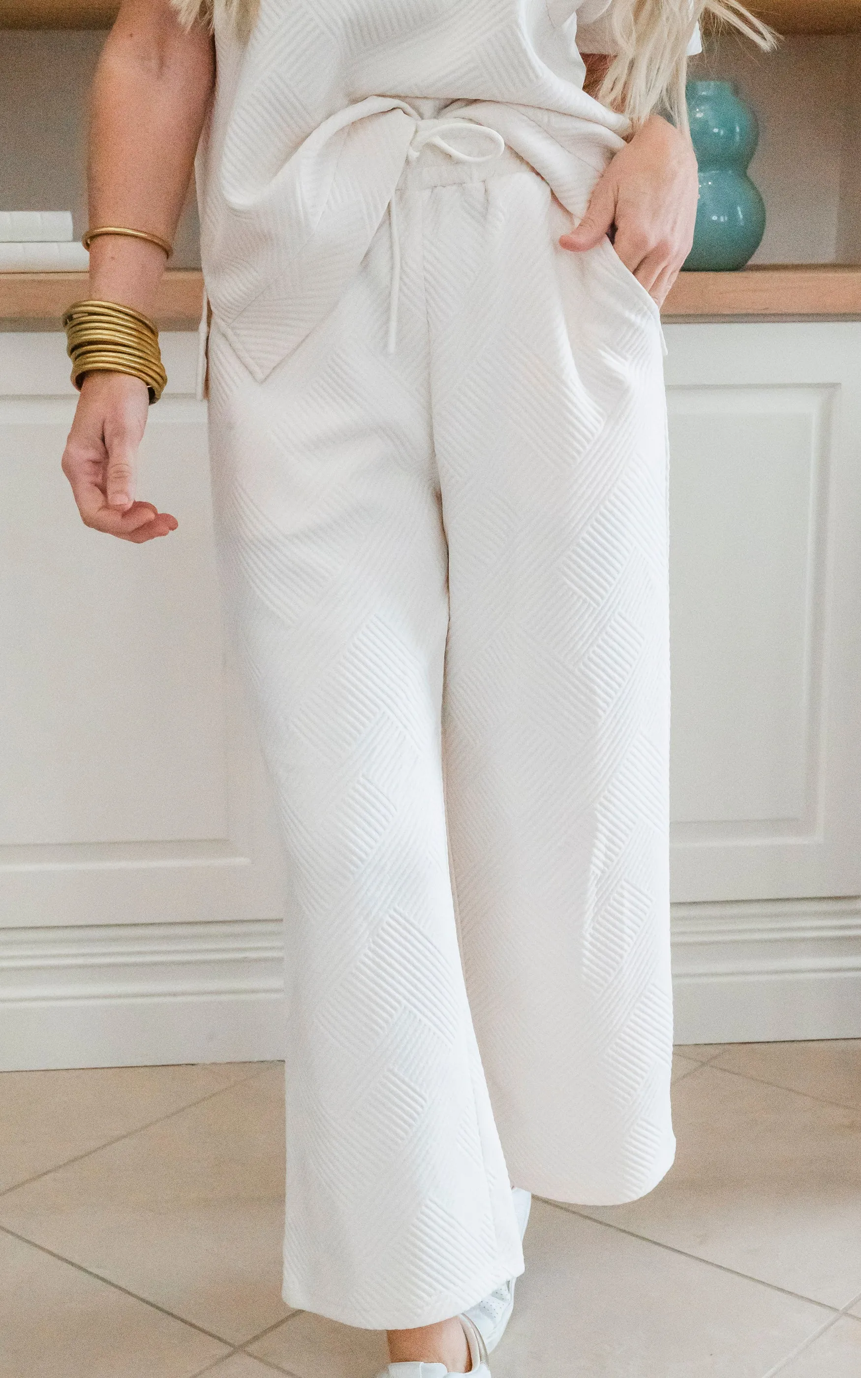 Textured Loose Leg Pants - Final Sale