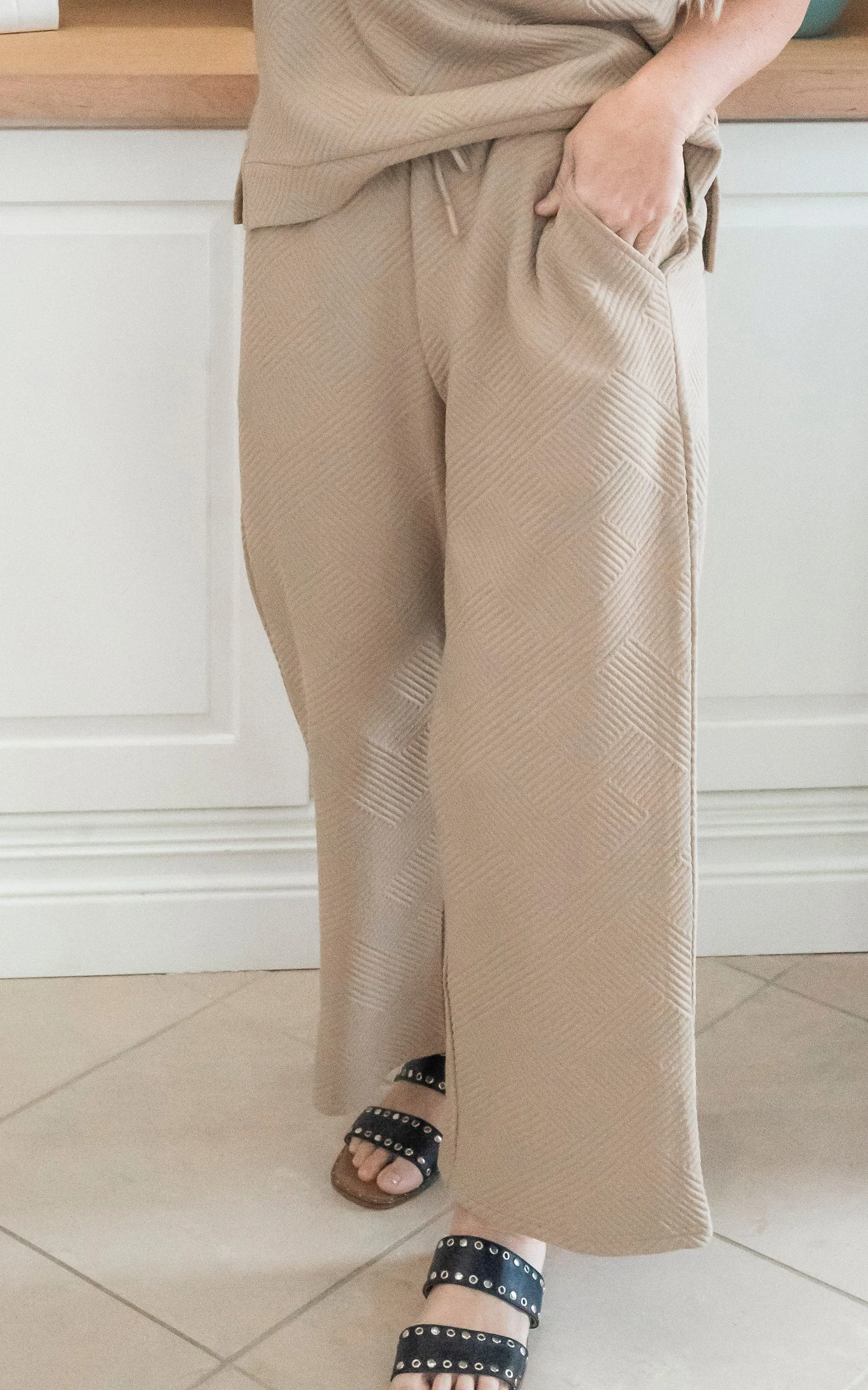 Textured Loose Leg Pants - Final Sale