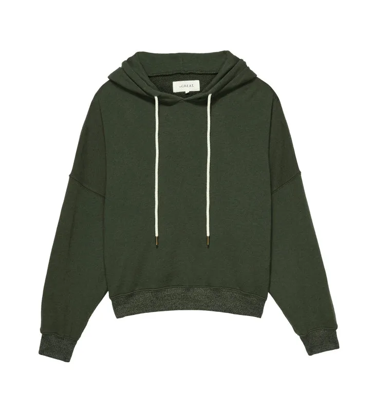 The Great - The Teammate Hoodie in Overdye Cypress