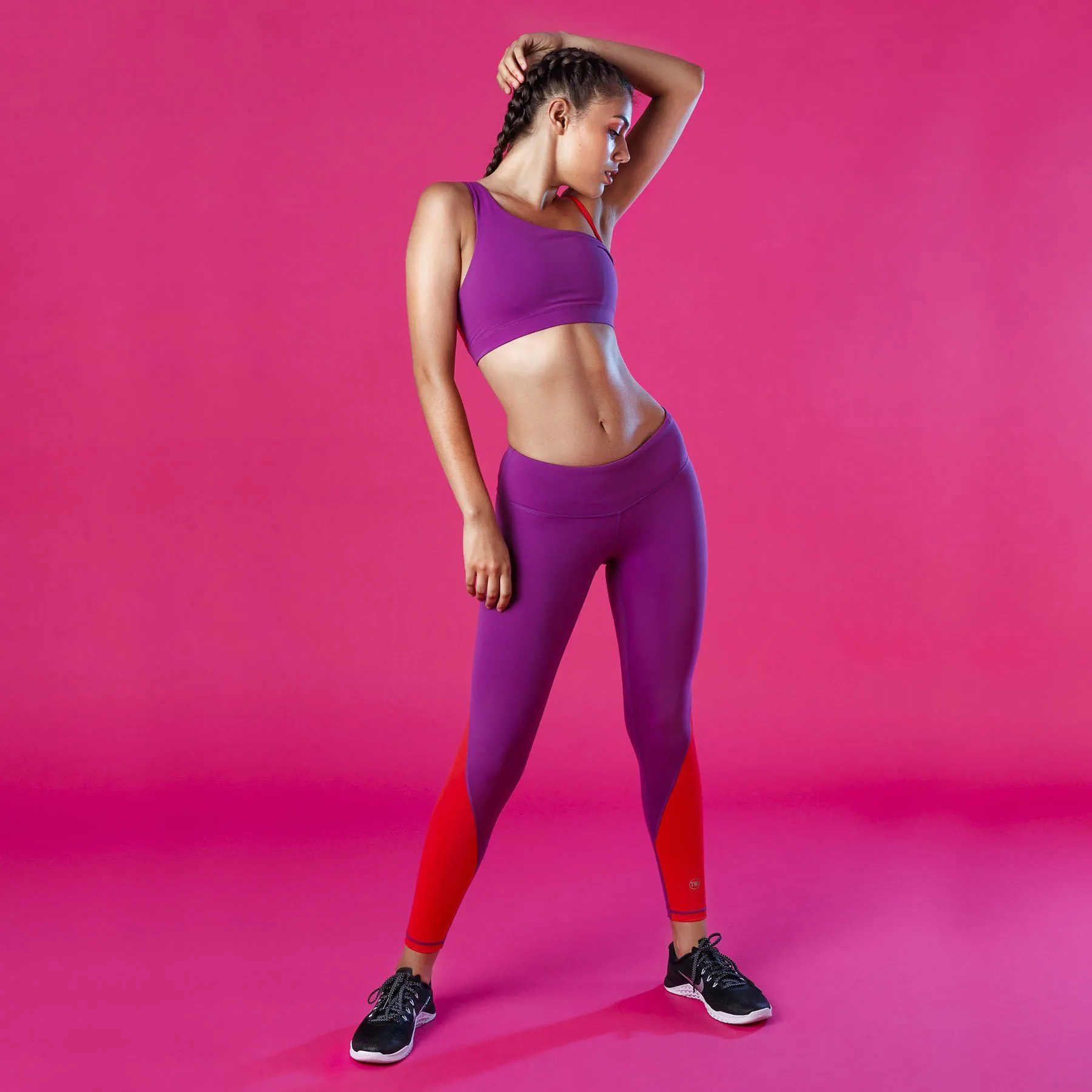 The WOD Life - Women's Rebalance Tights - Ultra Violet/Poppy Red