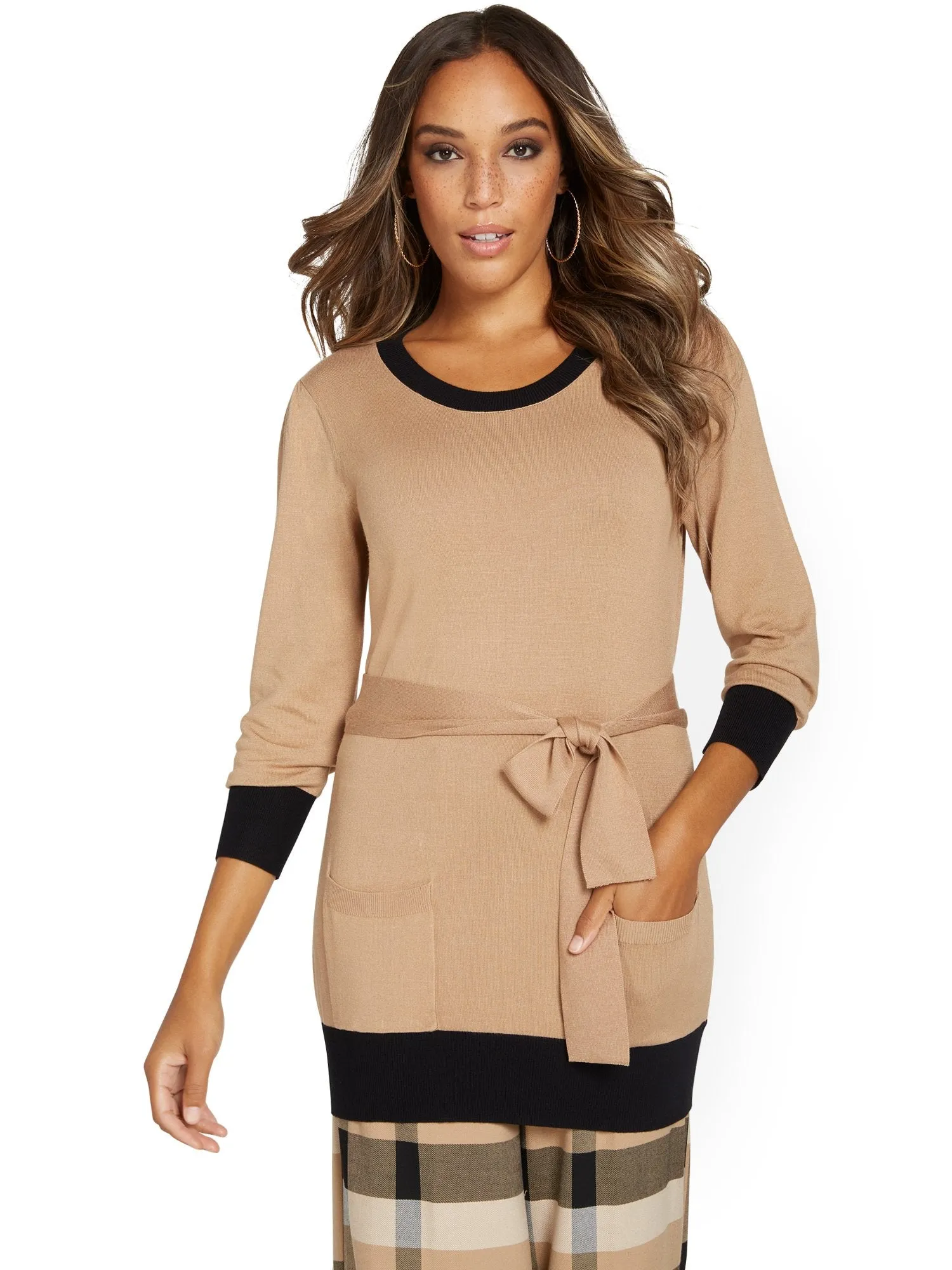 Tie-Waist Tunic Sweater