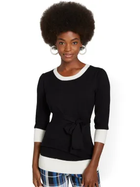 Tie-Waist Tunic Sweater