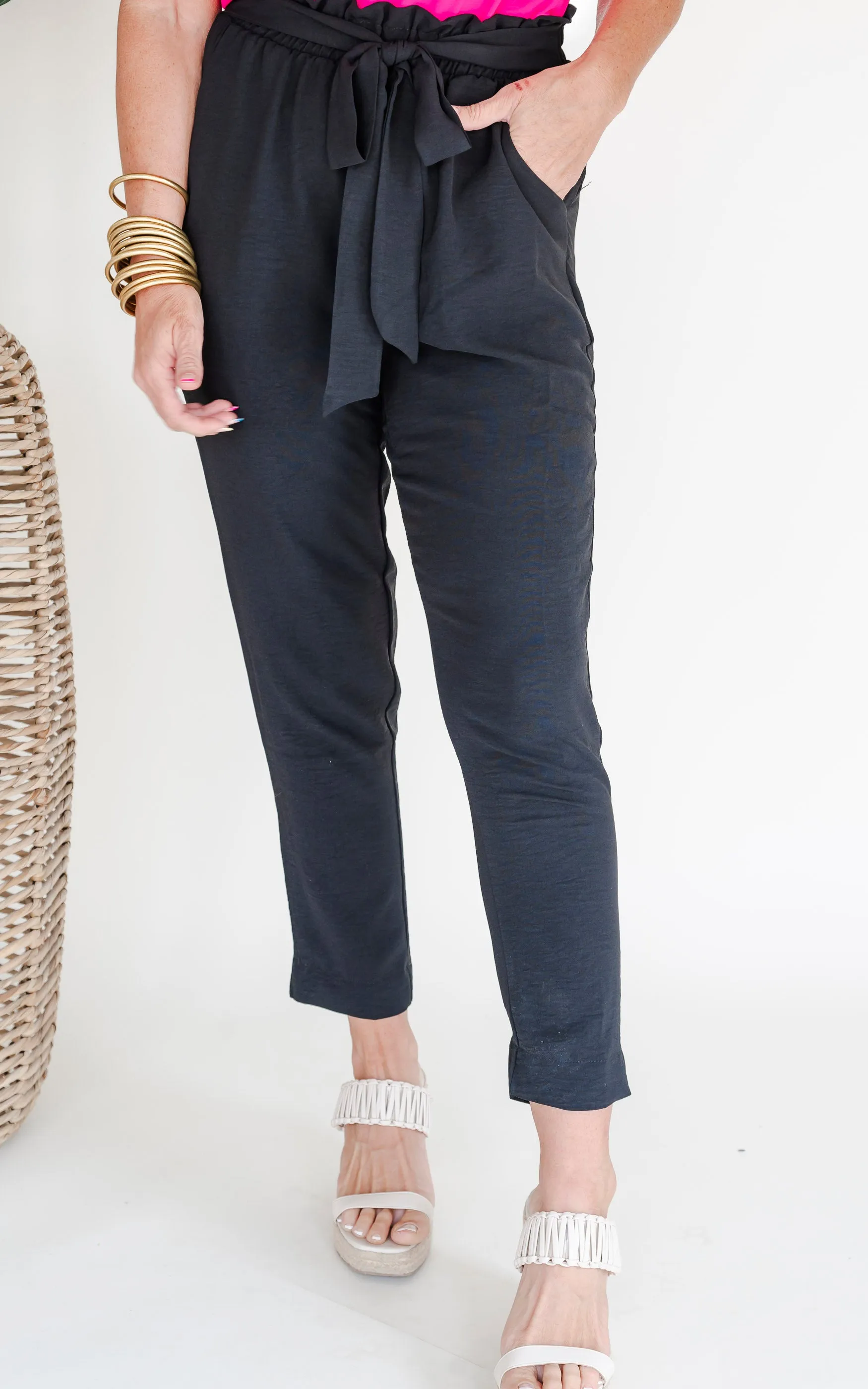 Totally Worth It High Waisted Solid Woven Pant - Final Sale