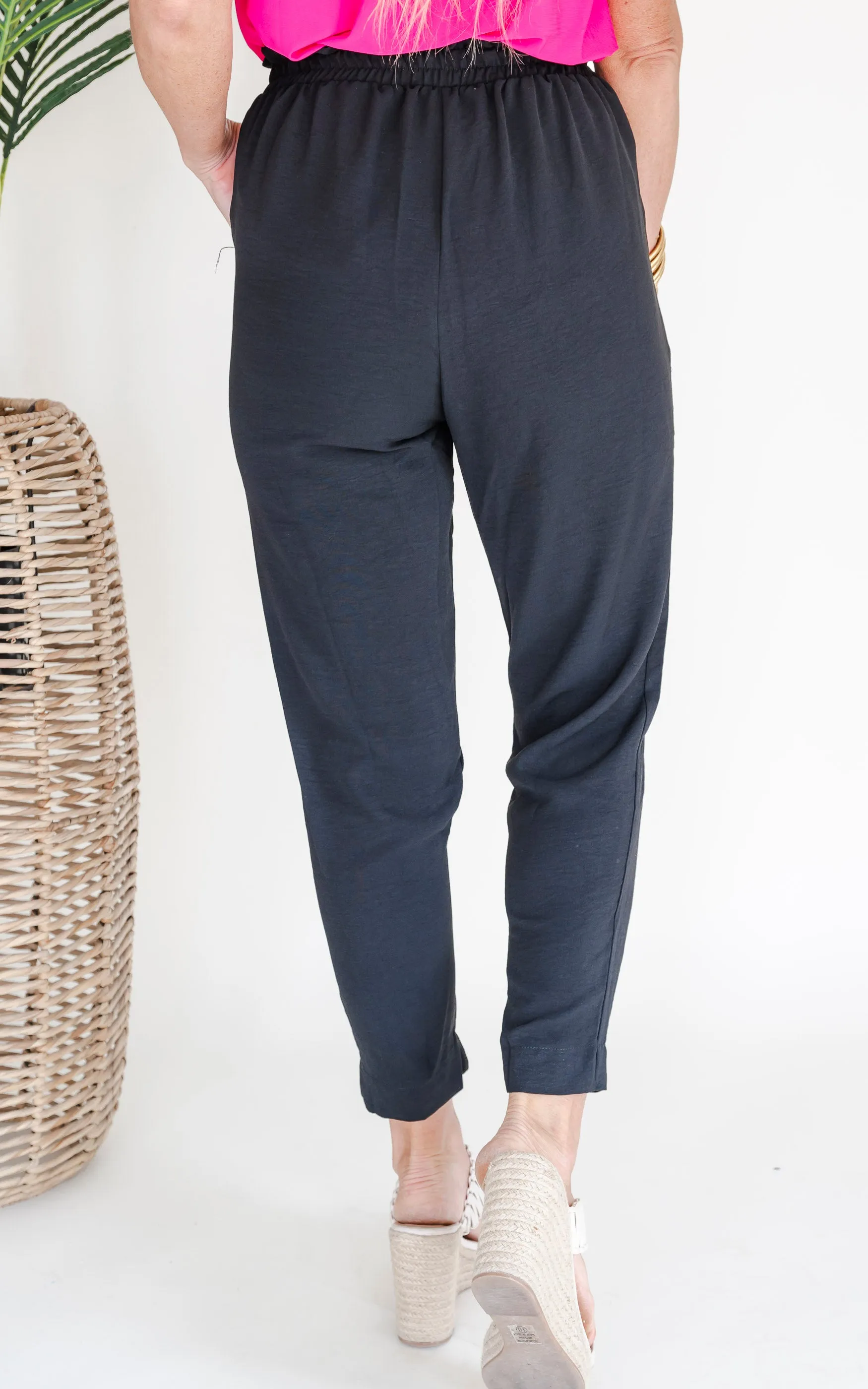 Totally Worth It High Waisted Solid Woven Pant - Final Sale