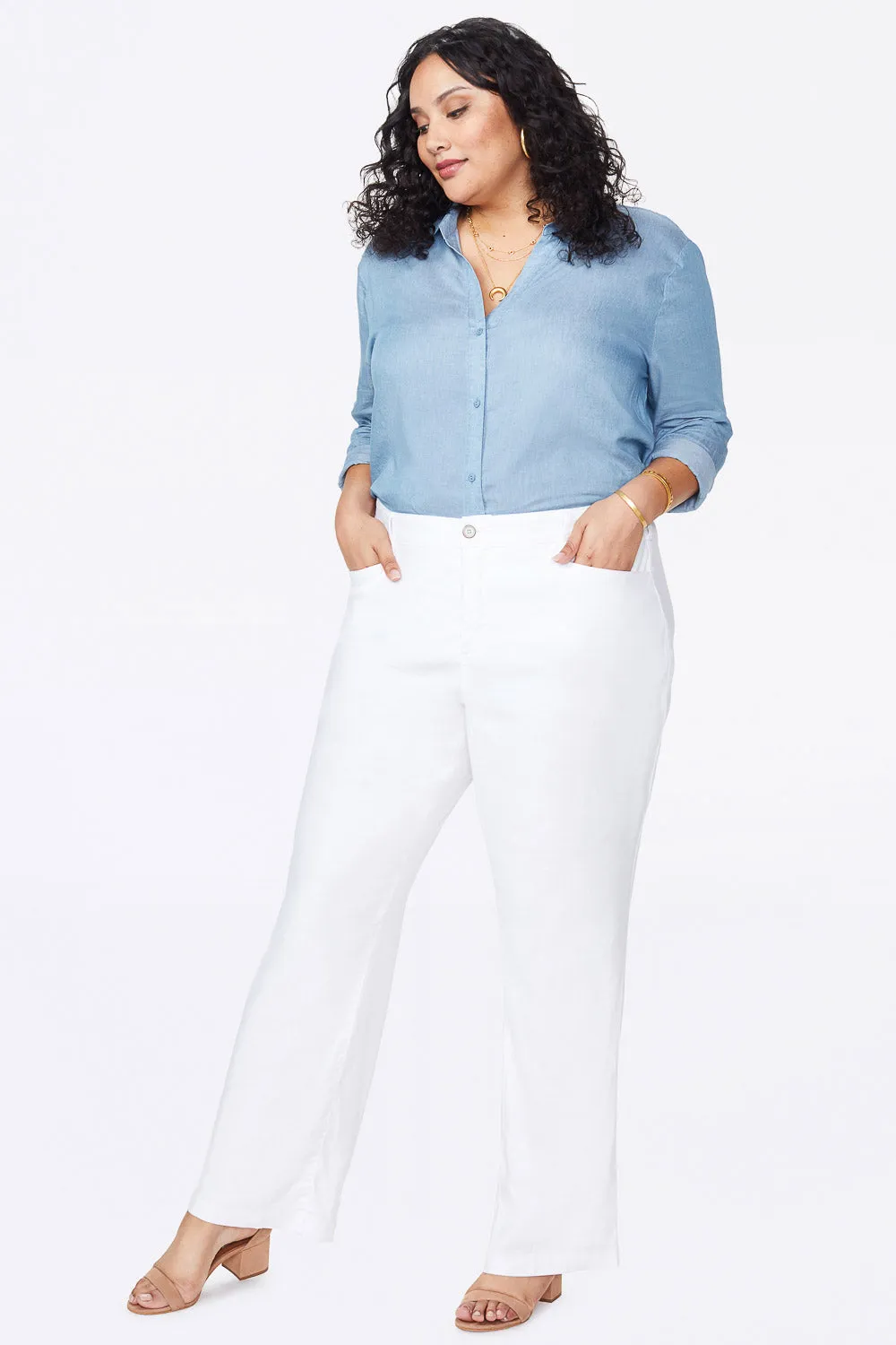 Trouser Pants In Plus Size - Optic White