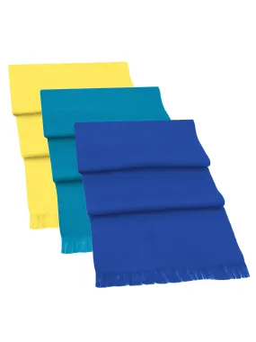 Turquoise Yellow Royal Blue Wool Neck Scarf 3 Pack