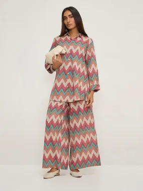 Utsa Multicolour Chevron Printed Tunic