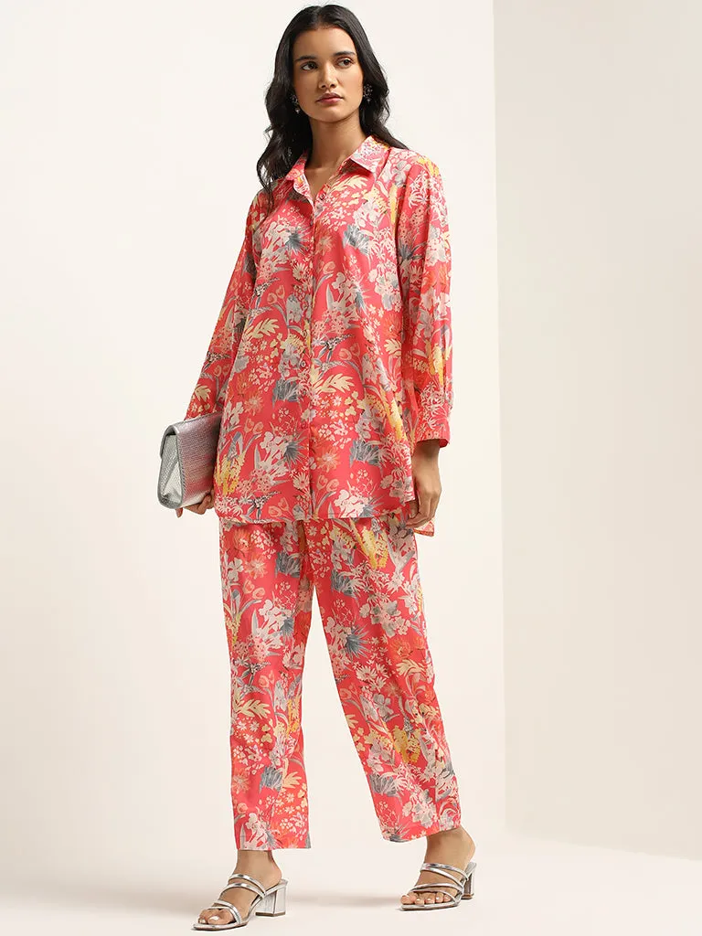 Vark Multicolour Floral Printed Tunic and Pants Set