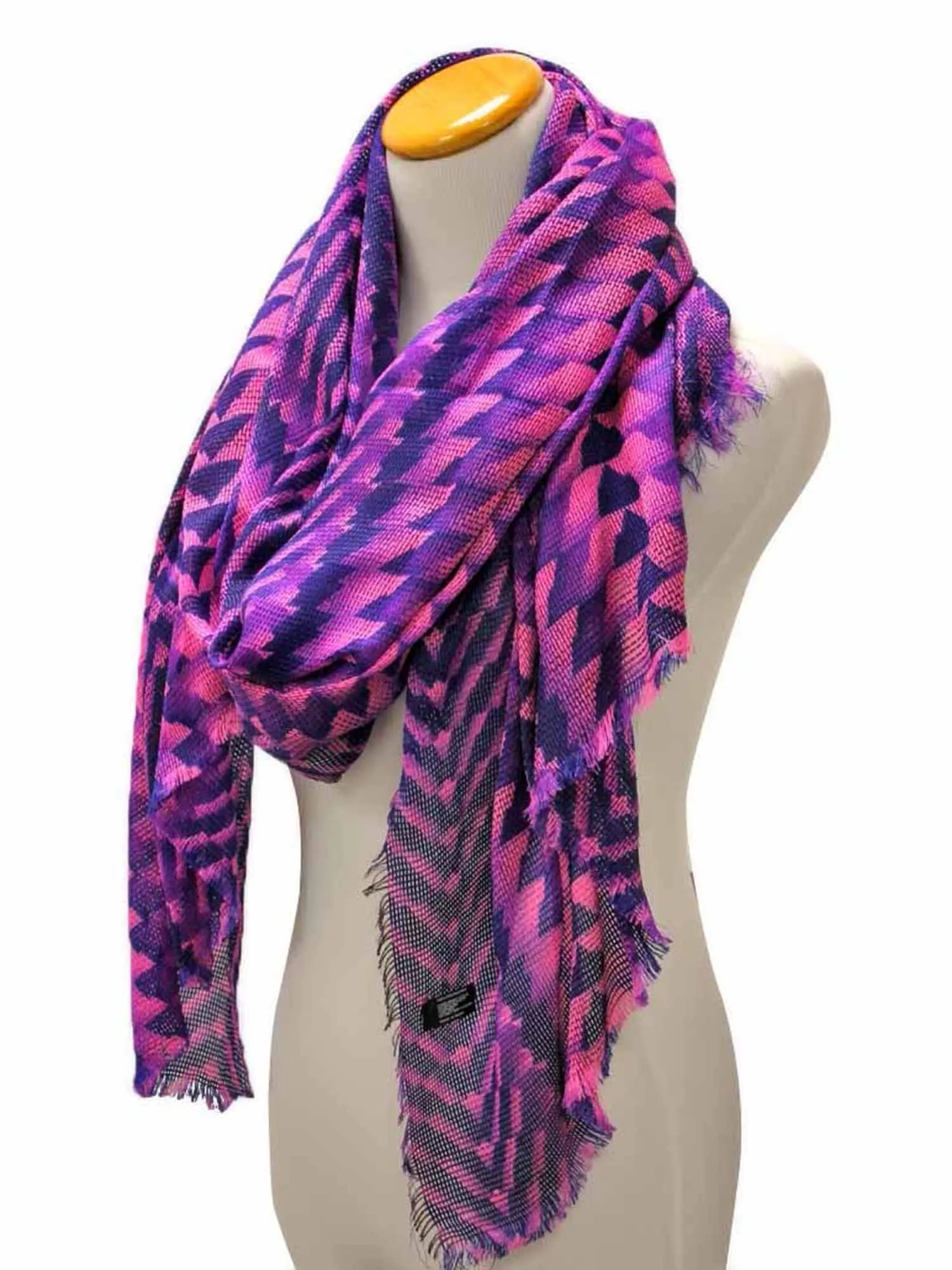 Vibrant Tricolor Tribal Print Scarf Shawl