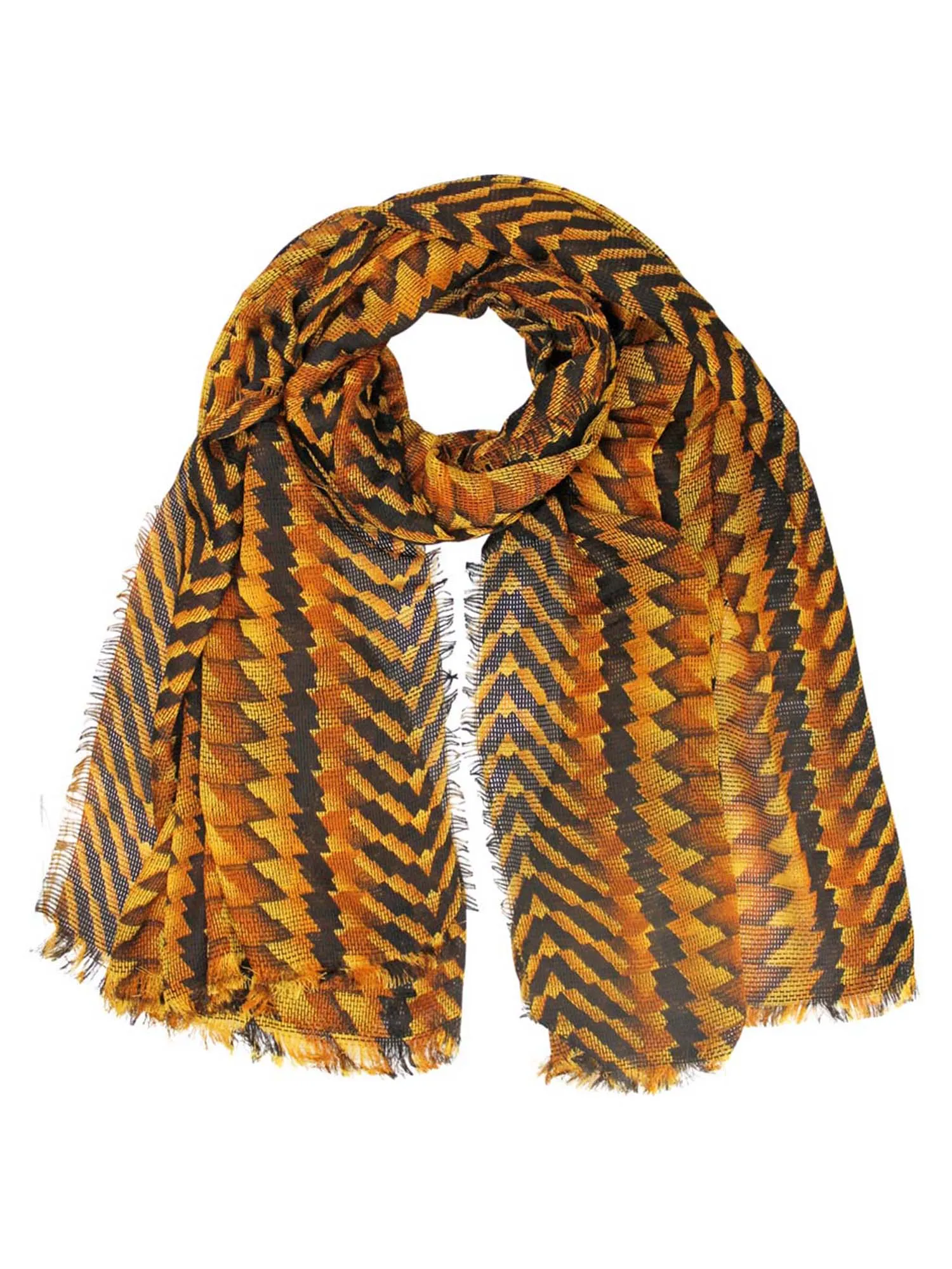 Vibrant Tricolor Tribal Print Scarf Shawl