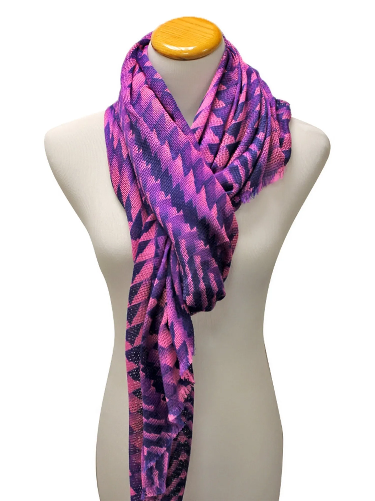 Vibrant Tricolor Tribal Print Scarf Shawl