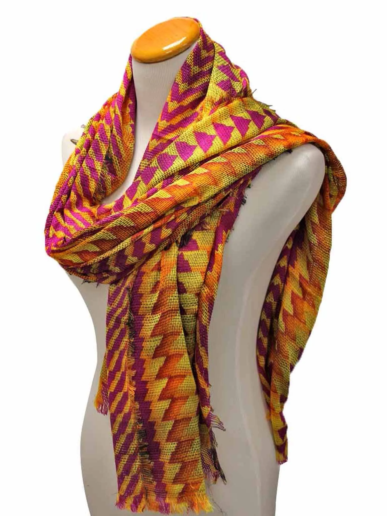 Vibrant Tricolor Tribal Print Scarf Shawl