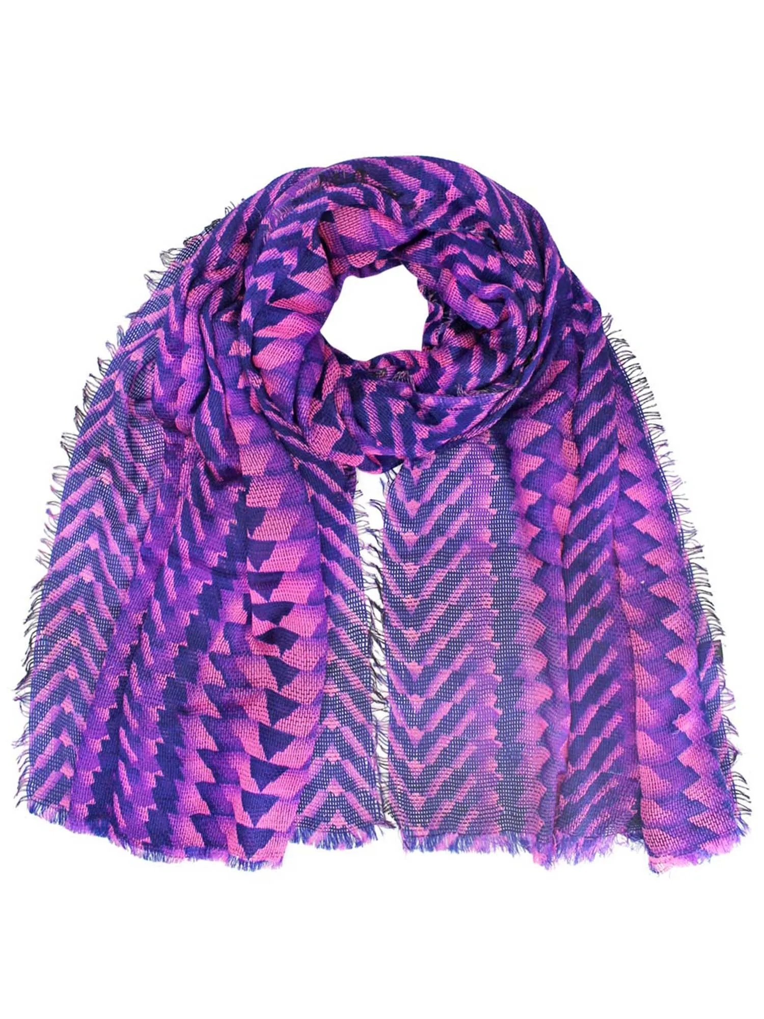 Vibrant Tricolor Tribal Print Scarf Shawl