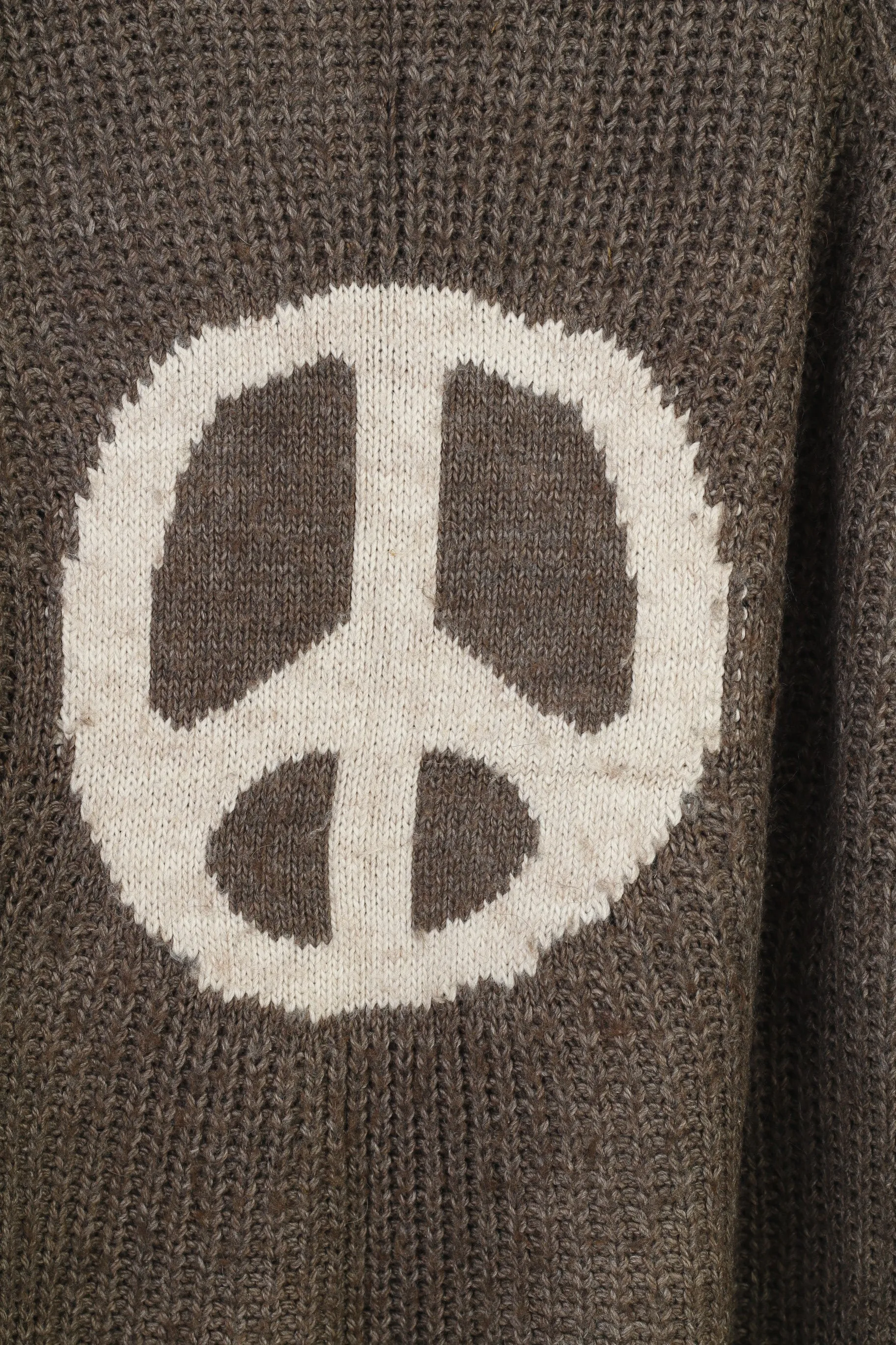 Vintage Women S Jumper Brown Wool Mohair Blend Peace 2/3 Sleeve Knitwear  Made in Italy Vintage Top