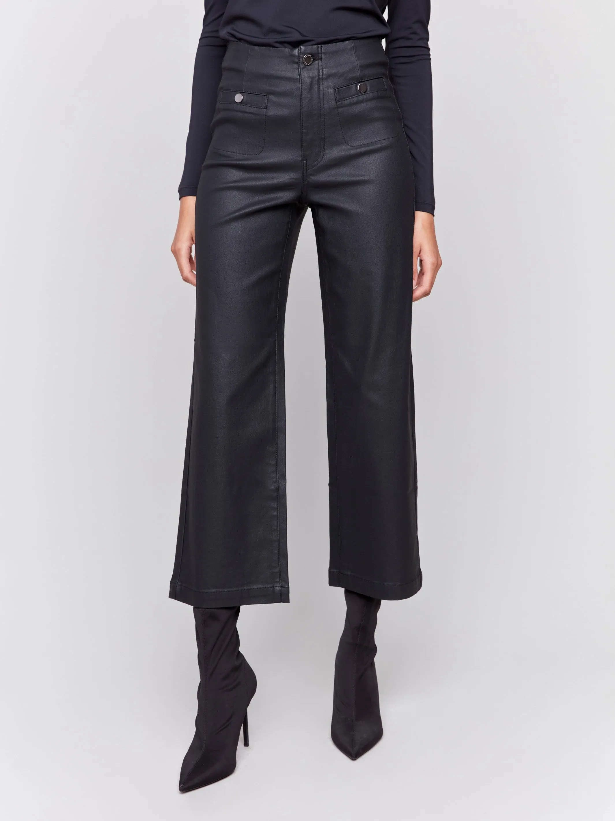 Wax Flared Pants - Black