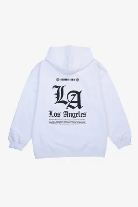 White LA Loose Fit Graphic Hoodie - S24 - MH0096R