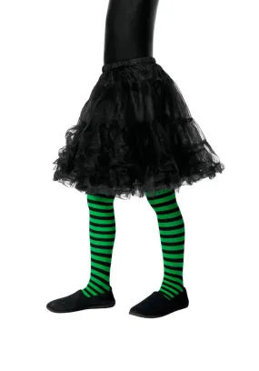 Wicked Witch Tights, Child, Green & Black