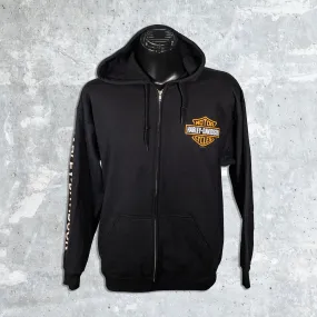 Wildfire Harley Davidson- Bar and Shield Zip Up Hoodie