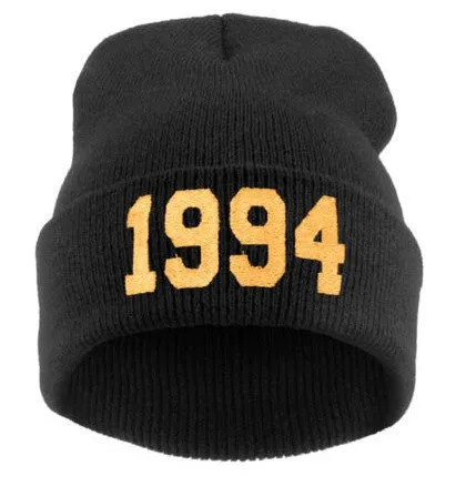 Winter Hats for Women Men 1994 Justin Bieber Style Hip Pop Skullies Beanies Gorro Men Sombreros Hombre Caps B-boy Black Beanie