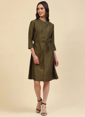 Women Olive Plain Tunic