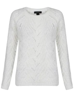 Womens Amara Reya Orange Blossom Textured Knit Jumper in Ivory