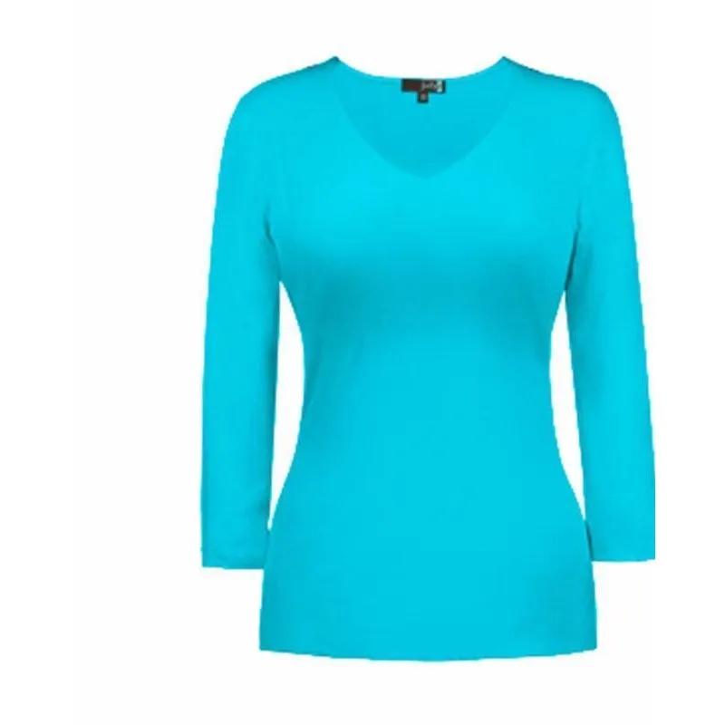 Women's Judy P | Smooth V-Neck Top | Eternally Turquoise