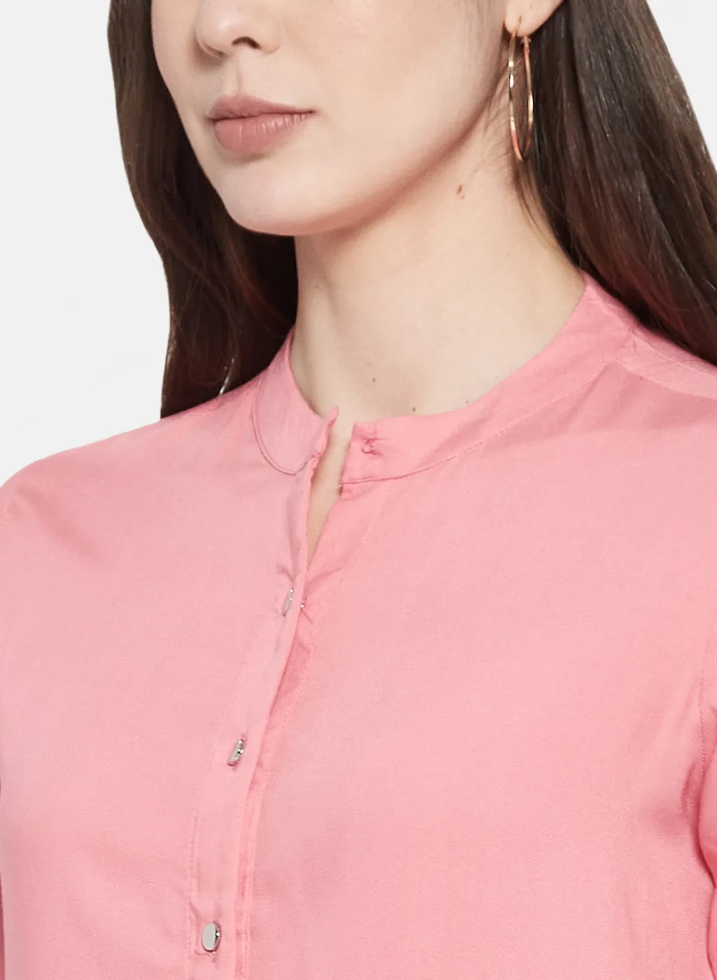 Womens Pink Plain Tunic