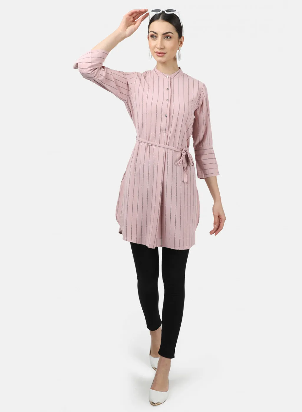 Womens Pink Stripe Tunics