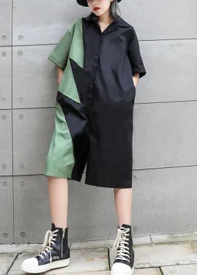 Women's summer patchwork jumpsuit loose ming harem pants