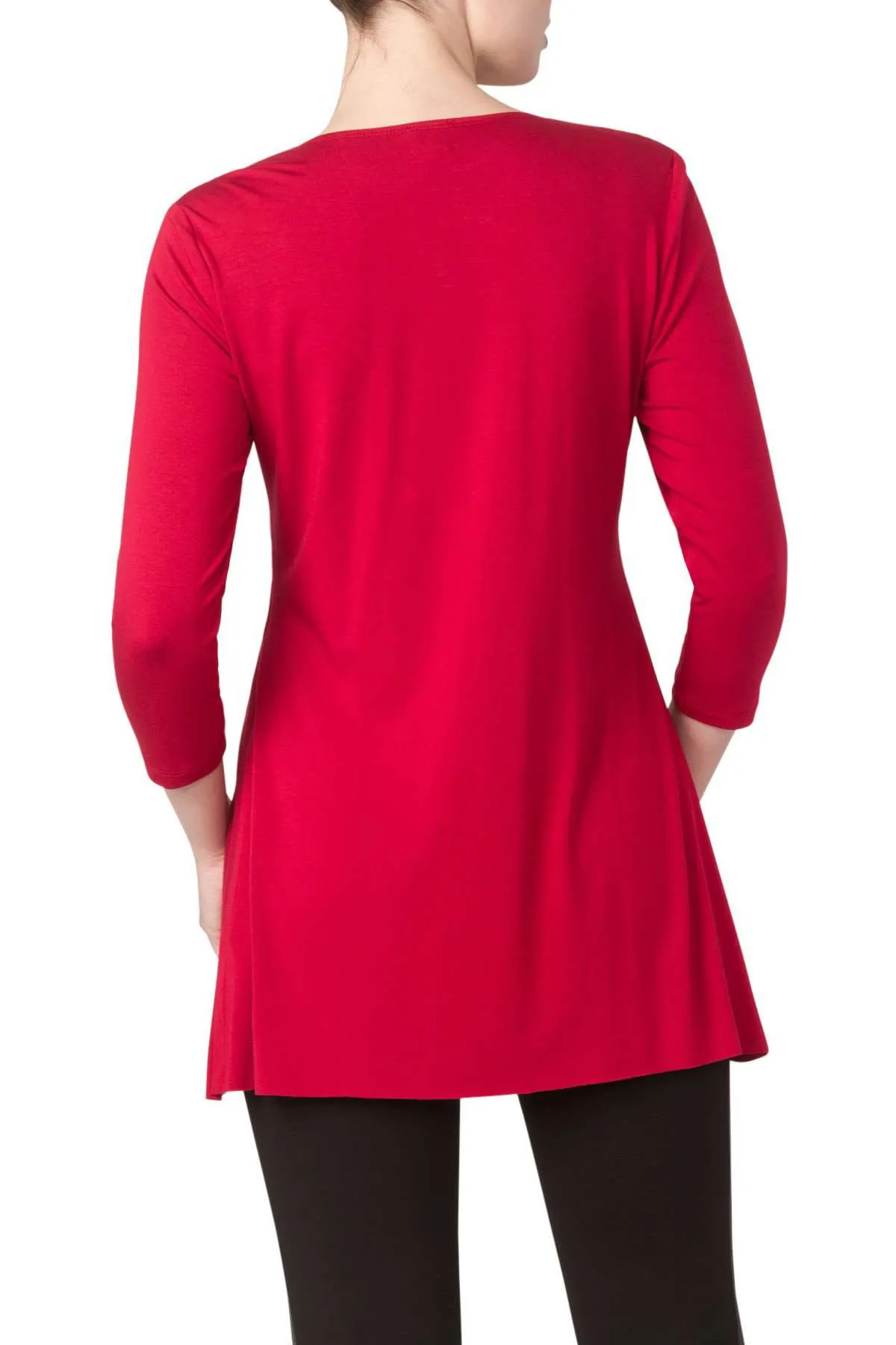 Women's Tunic Top Red Quality Fabric Amazing Fit Made in Canada