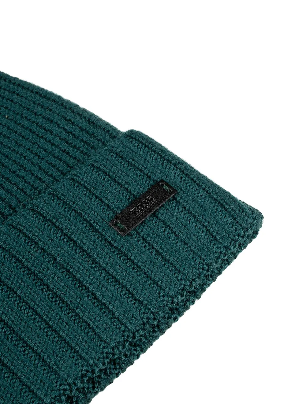 Wool Beanie with Logo Label Green