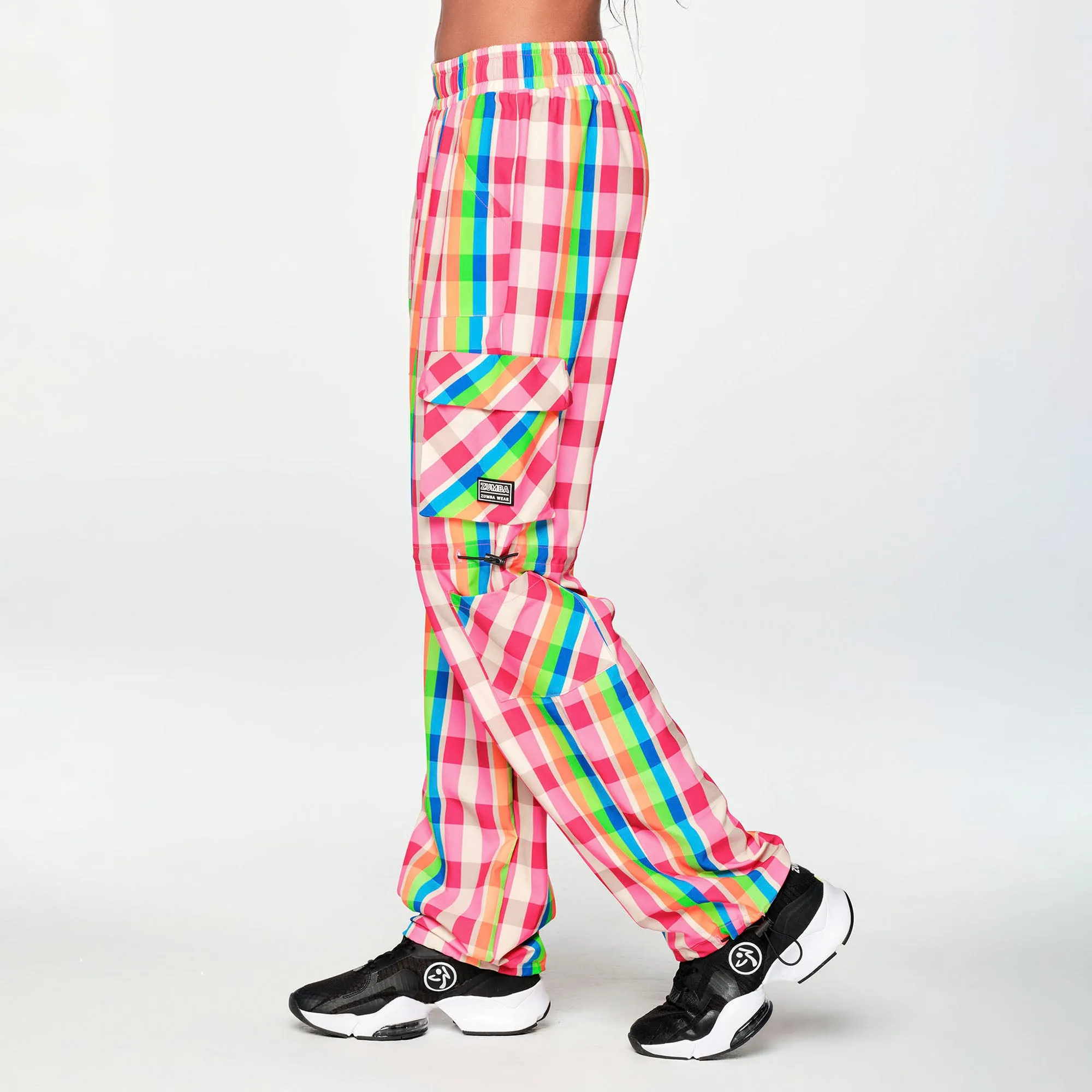 Zumba® Plaid Pop Cargo Pants